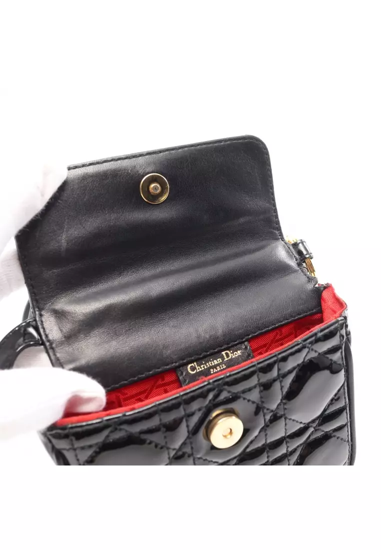 Pre-loved Christian Dior Canage Shoulder bag Patent leather black