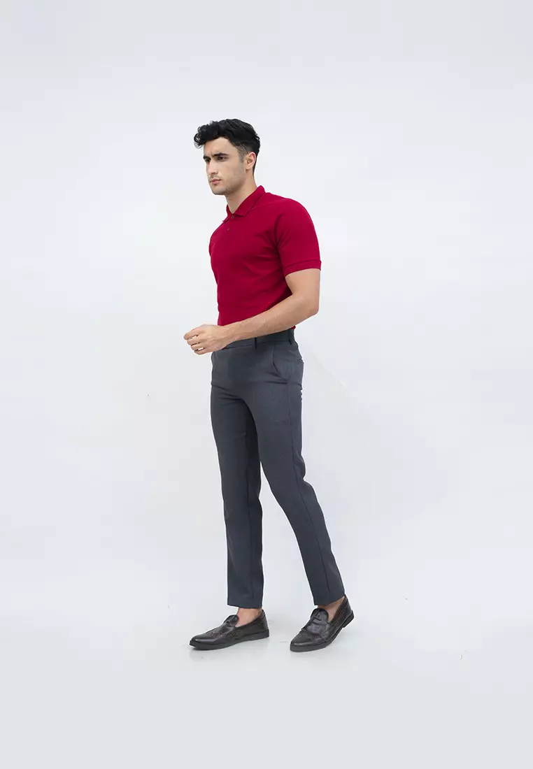 polo shirt baju kaos kerah polo slim houseofcuff marun