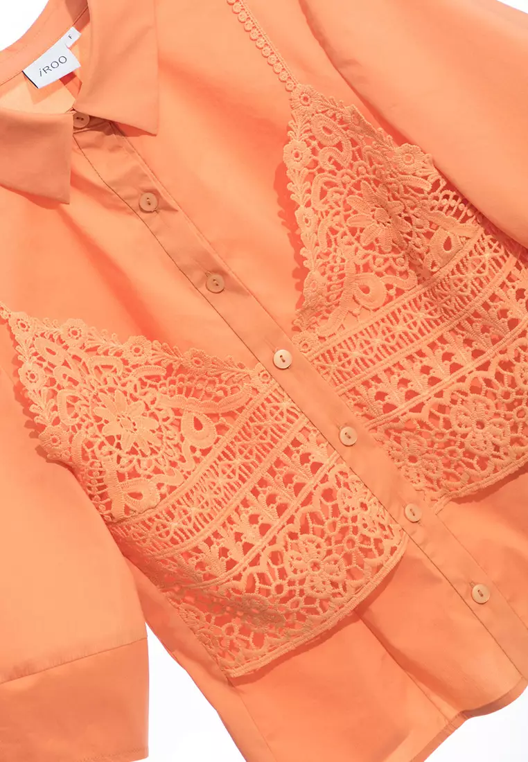 Fake Two Piece Lantern Sleeve Blouse