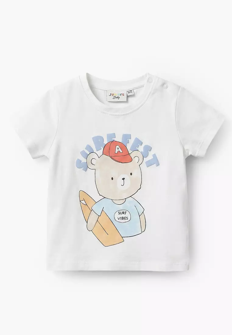 Babyshop Juniors Crew Neck Short Sleeves T-Shirt With Bear Print