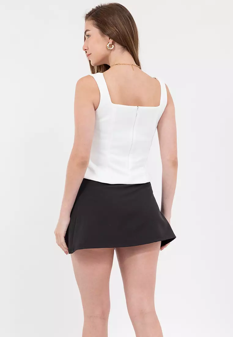 Mona Squareneck Draped Top