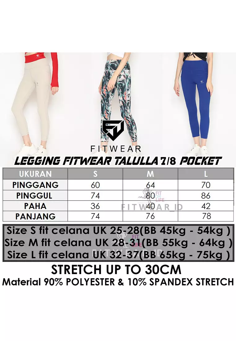 Fitwear - Legging Olahraga Wanita TALULLA 7/8 POCKET - BLUE