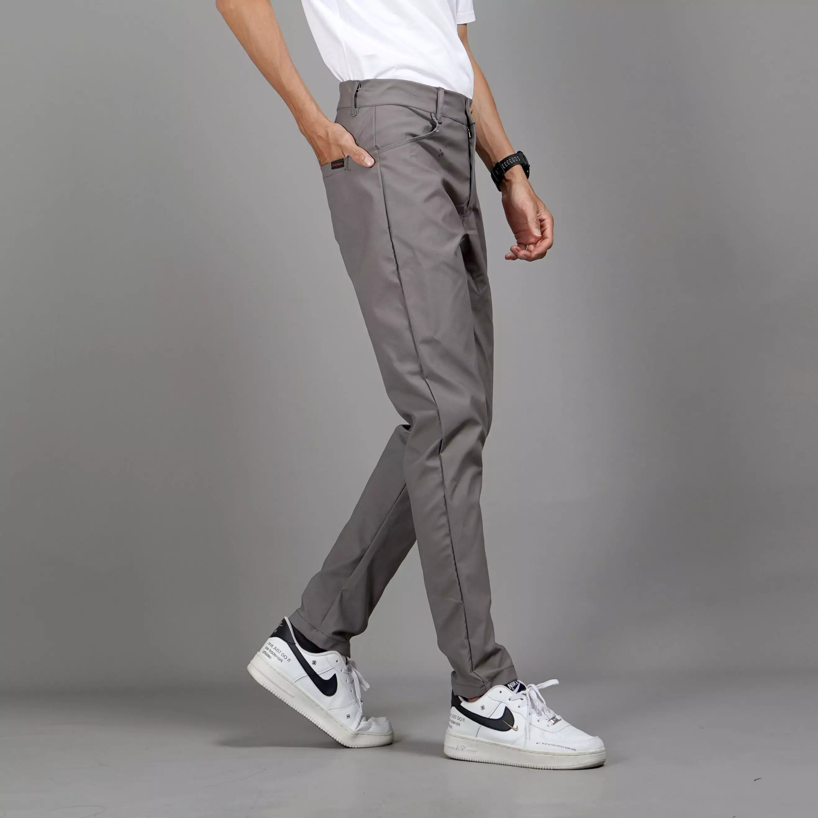 JEFAN Ankle Pants Pria Celana Chinos Panjang Pria Chino Pants - ABU MUDA