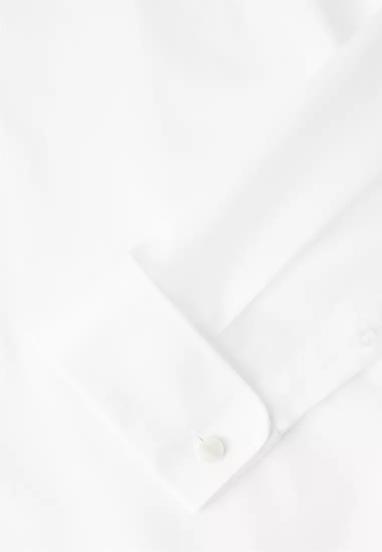 Slim-Fit Twill Fabric Suit Shirt With Cufflinks