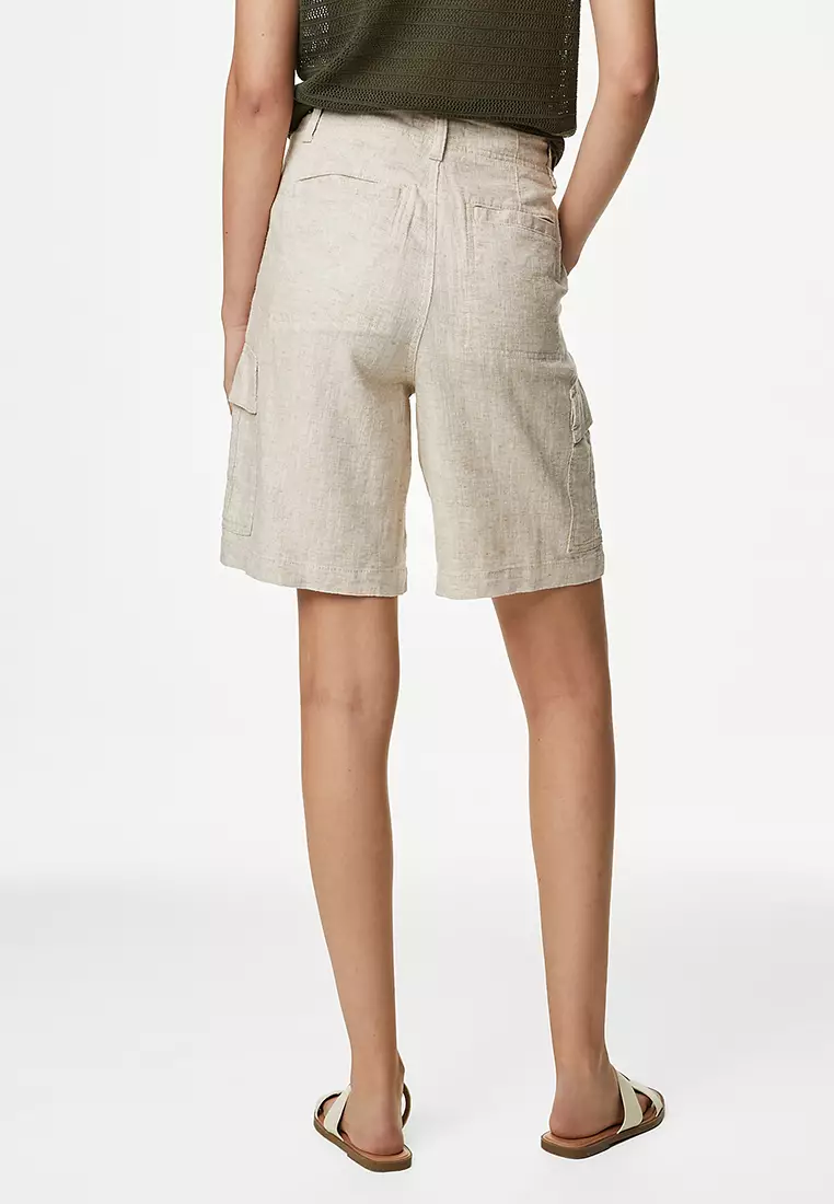Linen Rich Cargo Utility Shorts