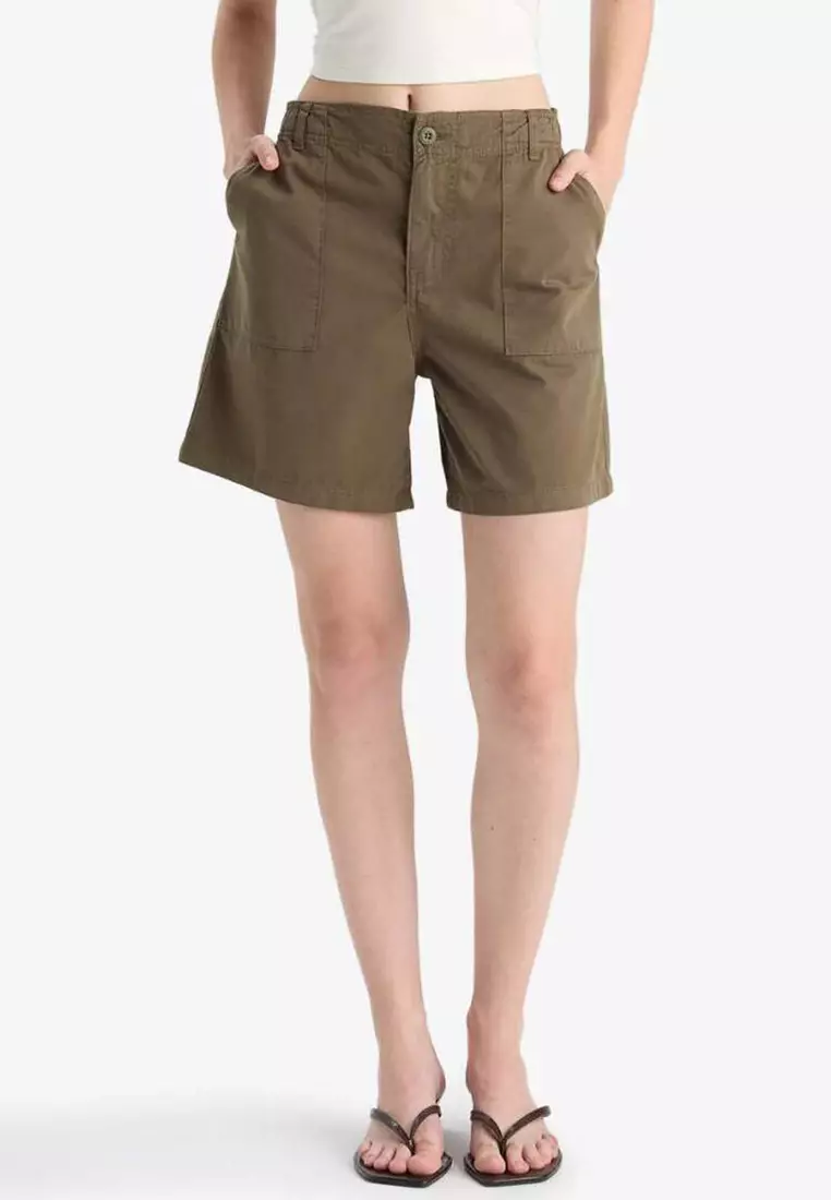 Buy DeFacto Coool Normal Waist Short Leg Gabardine Shorts F3318Ax25Sm ...