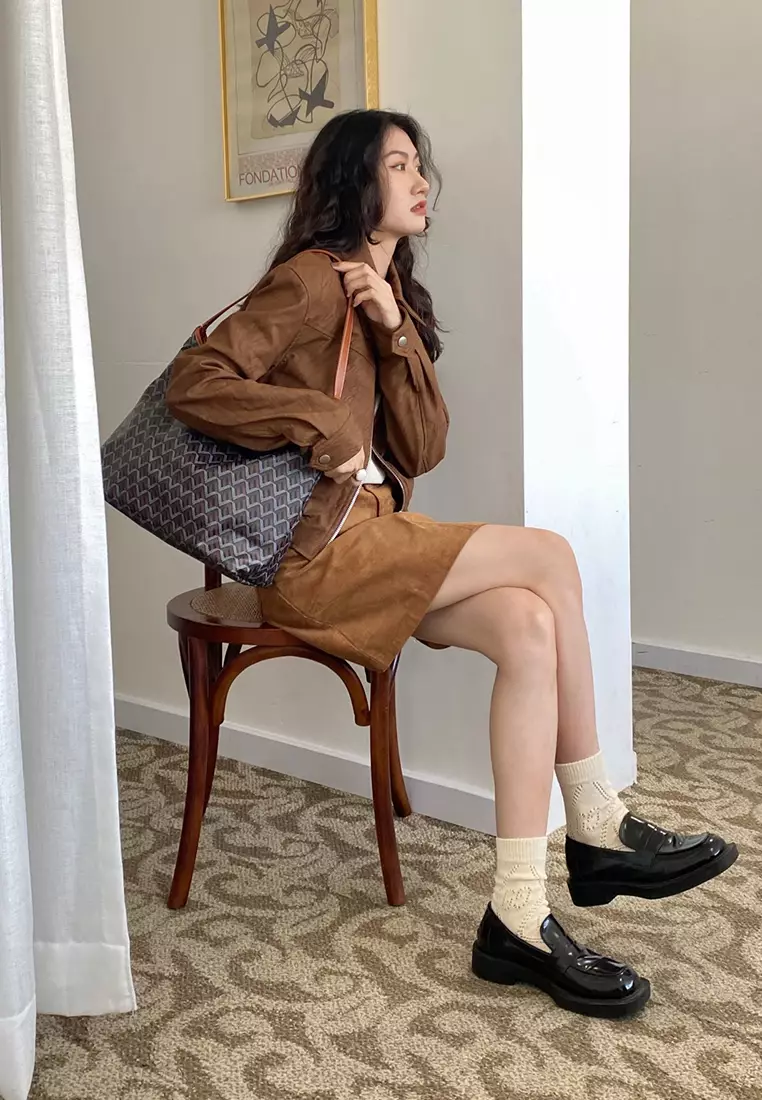 Half Round HOBO Bag - Brown