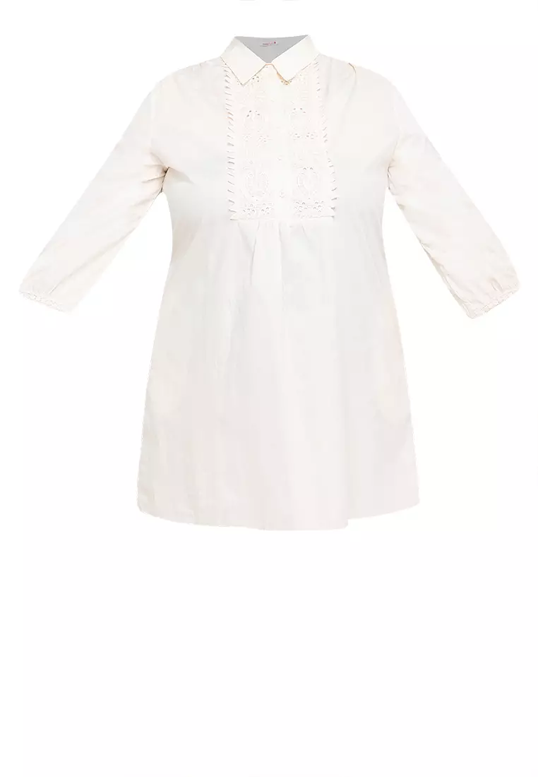 Calandria Lace Bib Shirt Dress