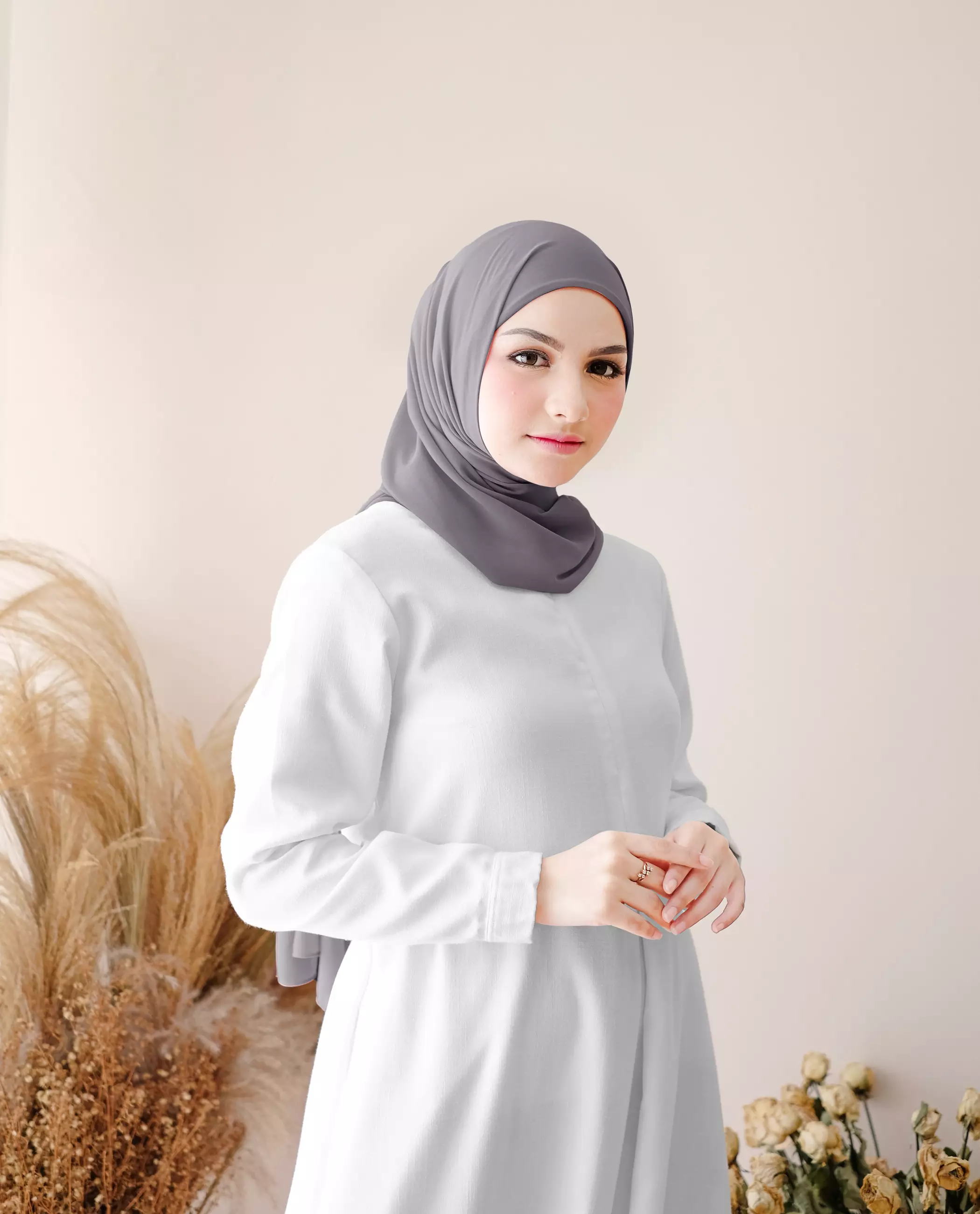 Pashmina Inner Instan 2in1 Ceruty Baby Doll - Lilac Herb