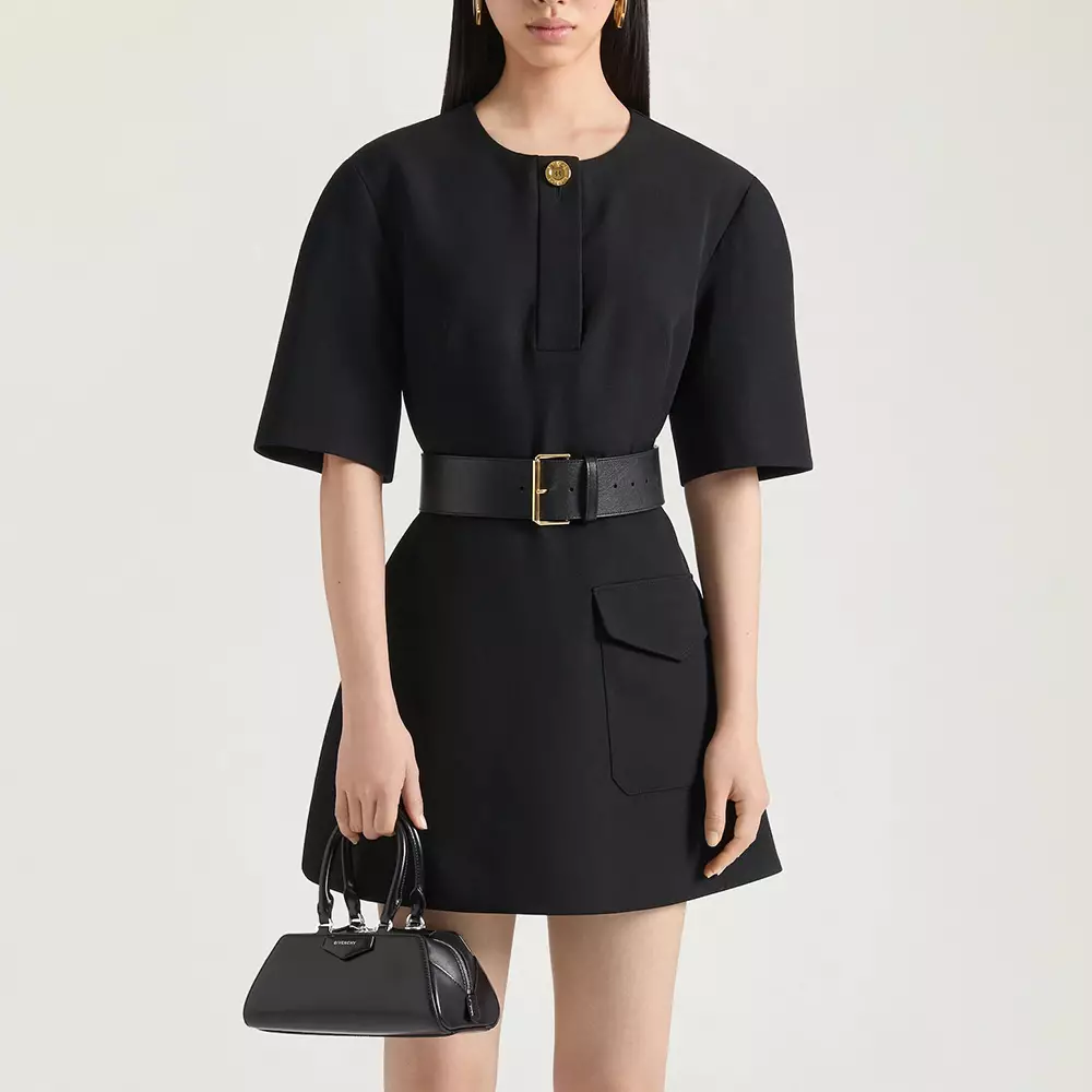 Mini Antigona East-West Bag in Box Leather Black Shw