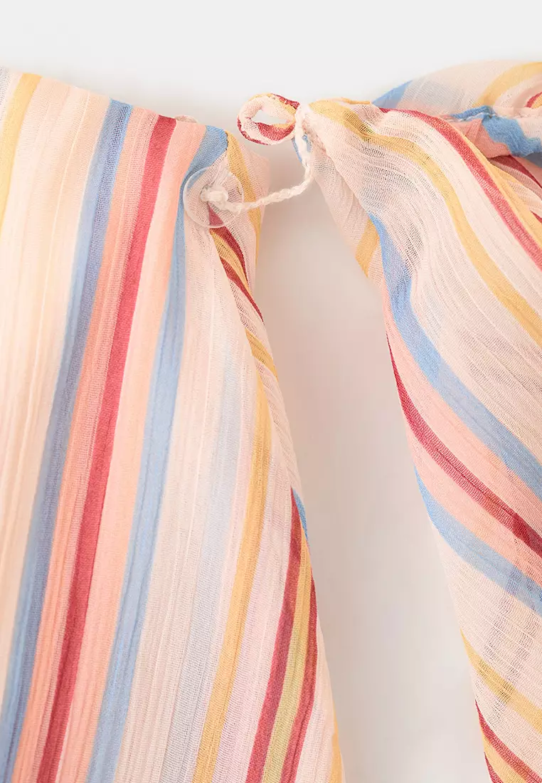 Ruffles Stripe-Patterned Blouse