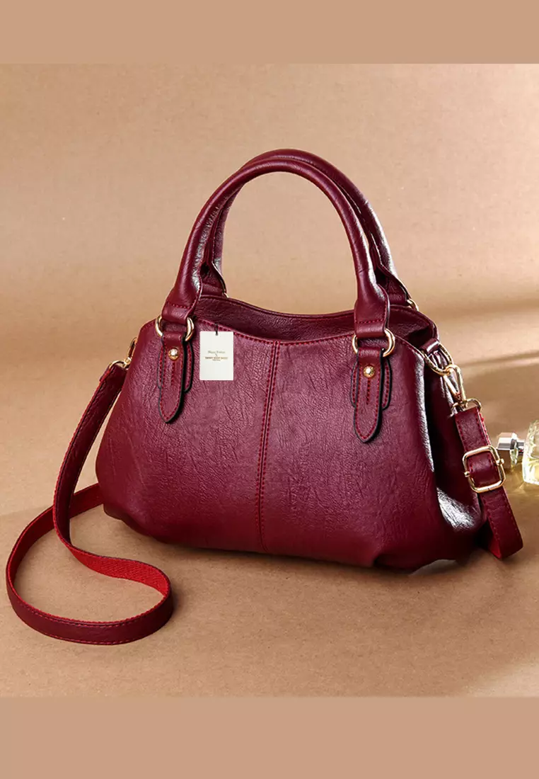 Stylish Textured Faux Leather Three Way Handbag JW HD-2674