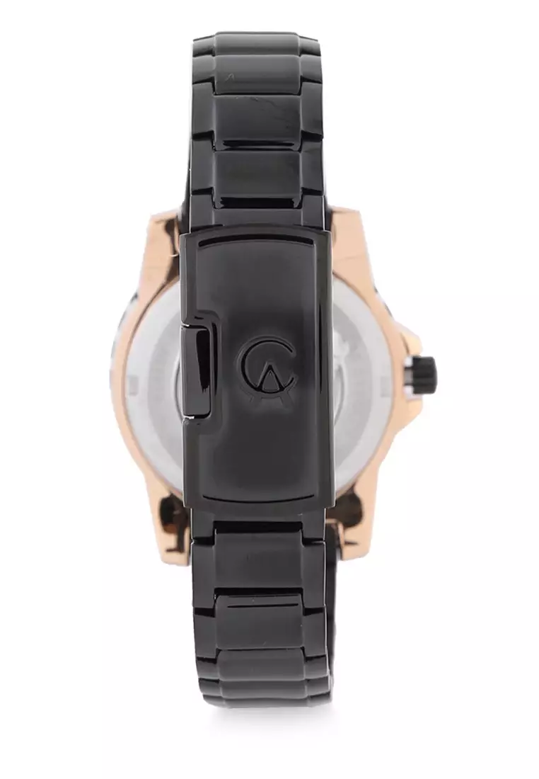 Alexandre Christie Jam Tangan Wanita - Silver Black - Stainless Steel - 6141 BFBBRBA