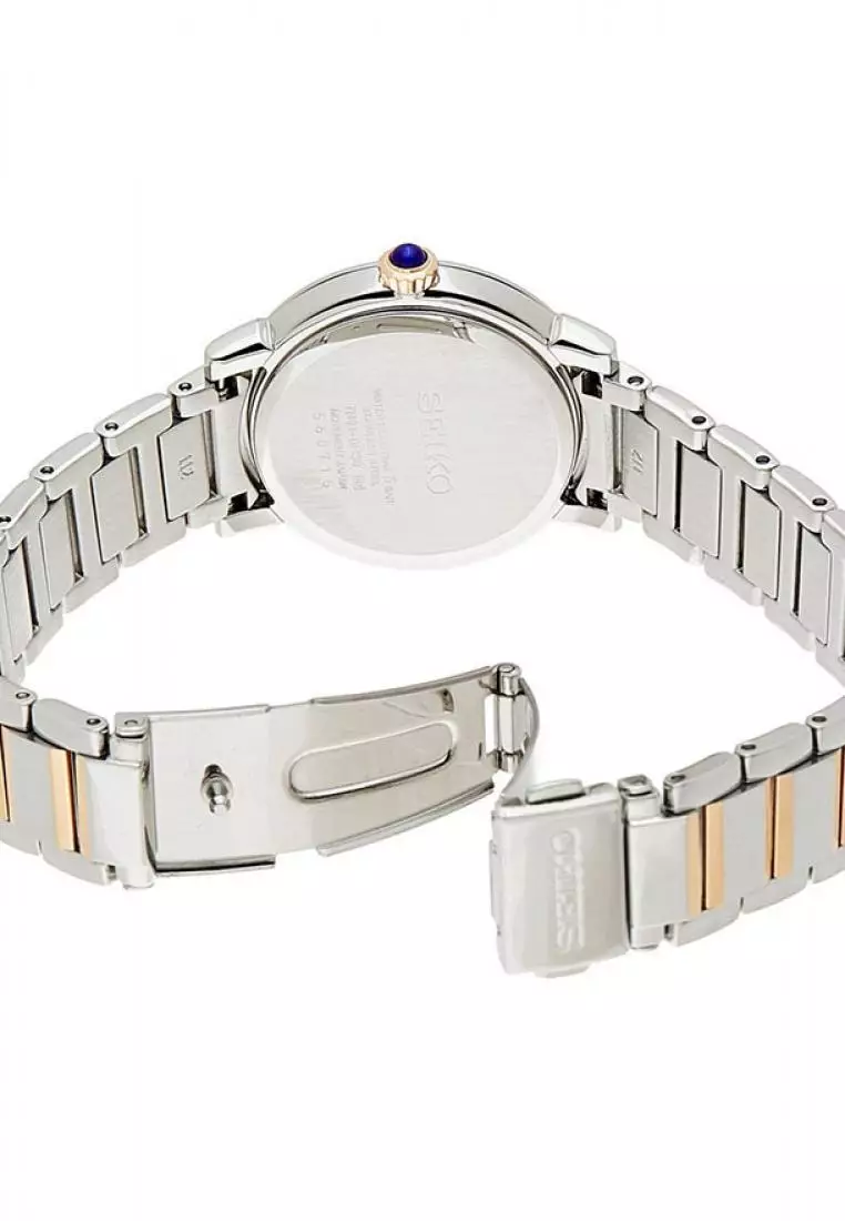 Jam Tangan Wanita Seiko Original SRZ448P1 Stainless Steel Silver White Dial Two-Tone