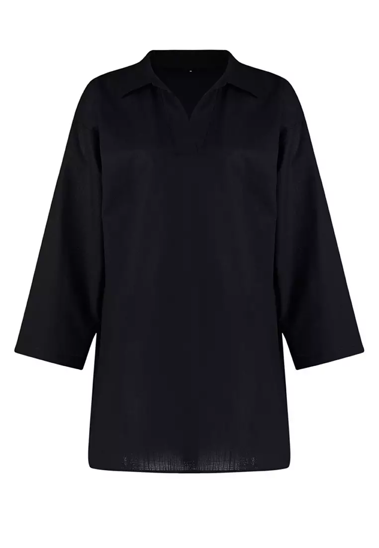 Cotton Slit Oversized Beach Mini Dress