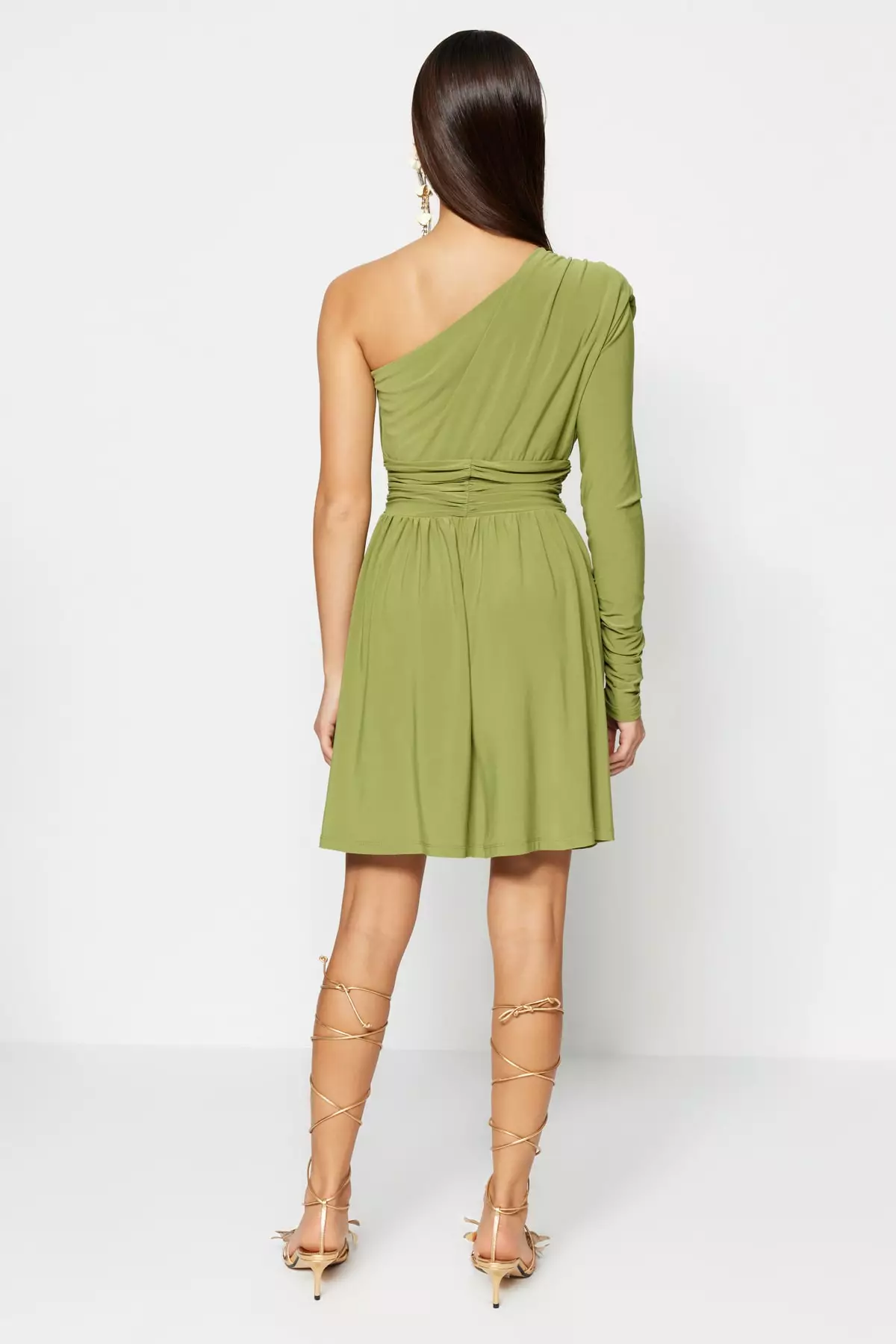 One Shoulder Cut Out Wrap Dress Buy Trendyol One Shoulder Cut Out