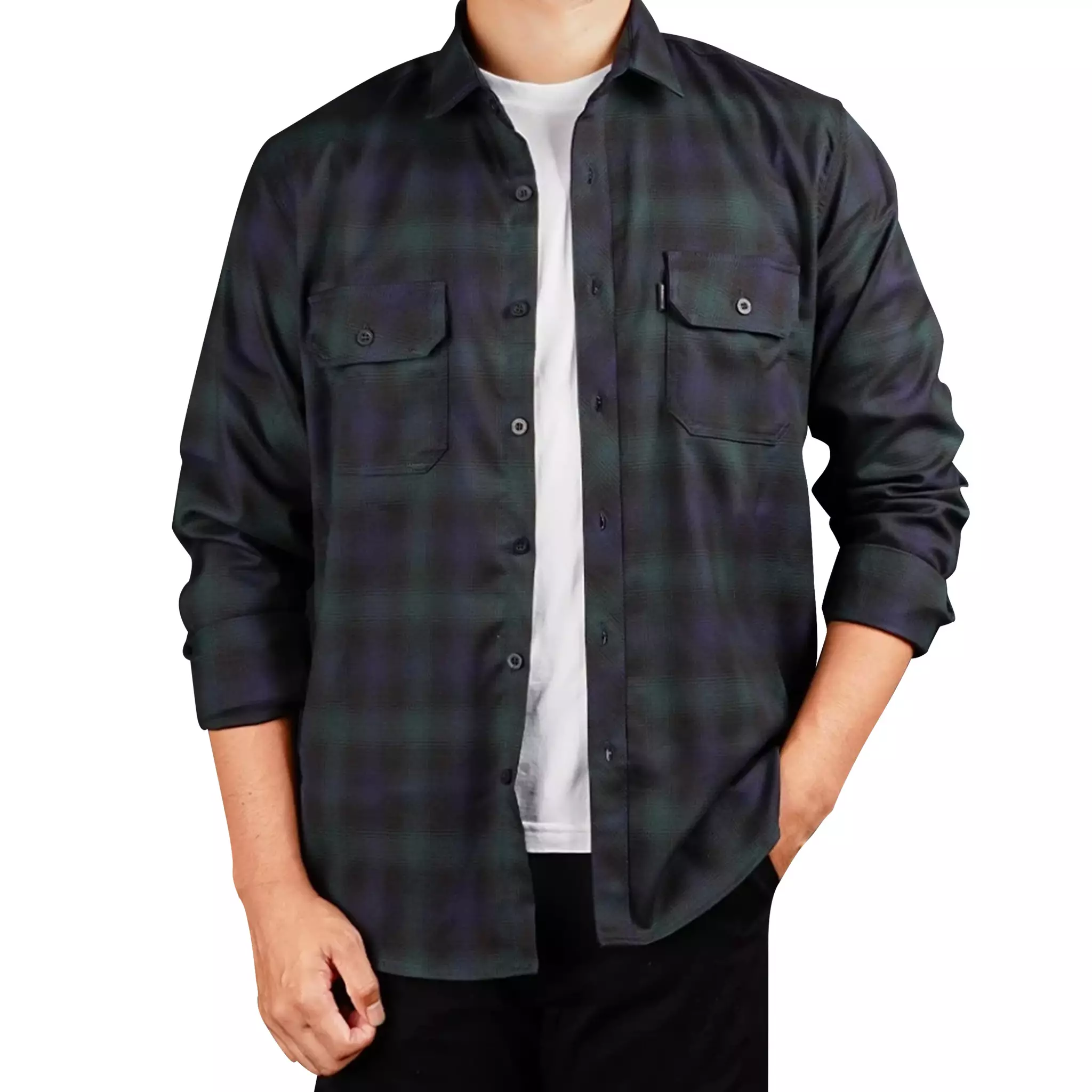 Gloaming Kemeja Flanel Veterano Unisex Panjang Glamora