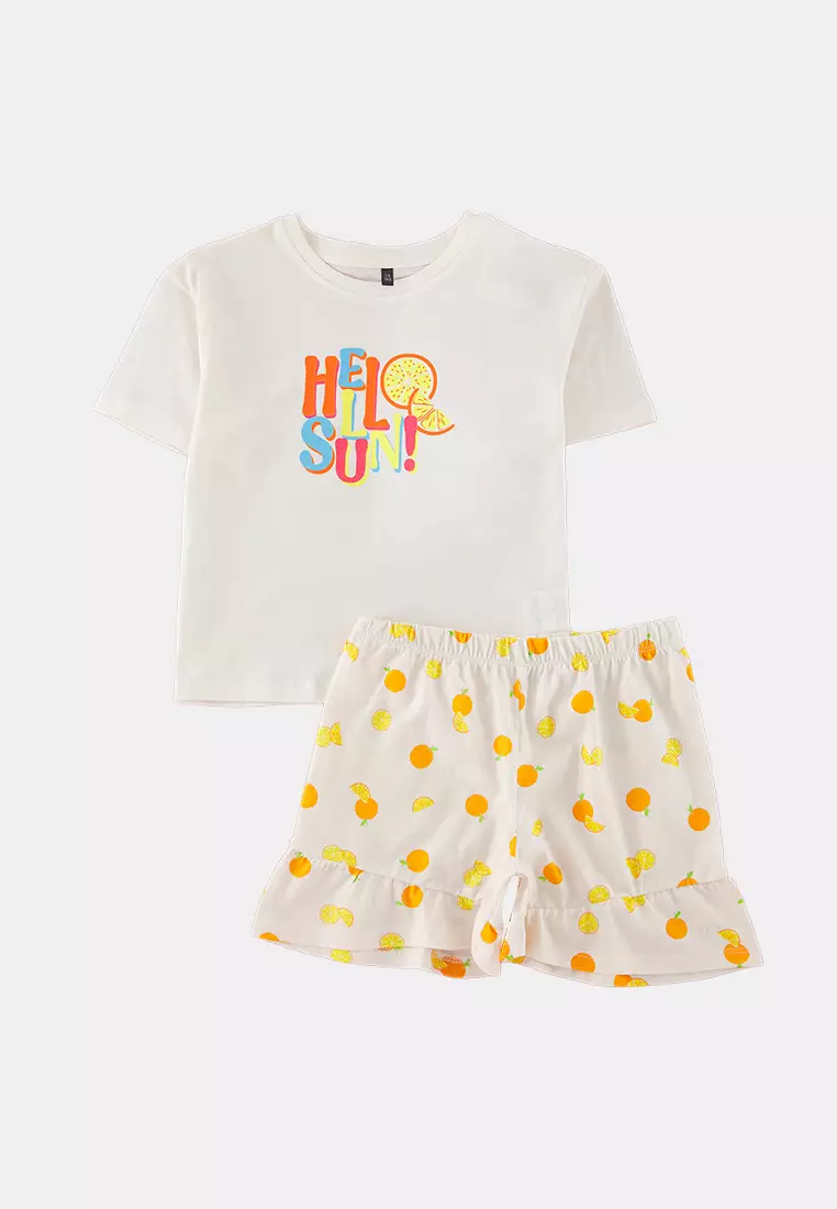 Buy Trendyol Ecru Girls Pajamas - 100% Cotton, Mini Me / Mother ...