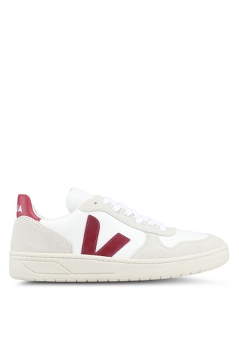 Veja white and red V-10 B-Mesh Sneakers 5D5EBSHF568D95GS_1