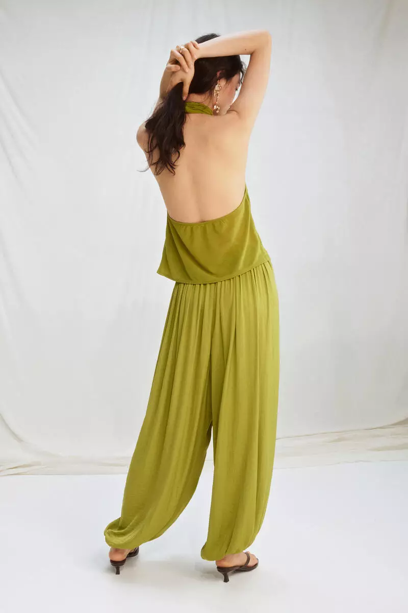 Draped-panel balloon trousers