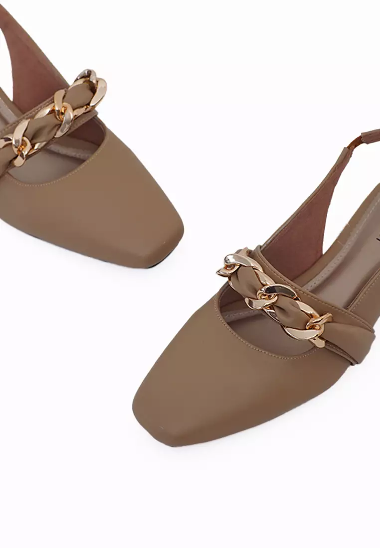 VIVI NICI - Reine Sepatu Sandal Mules Hak 3 Cm Milk Coffee