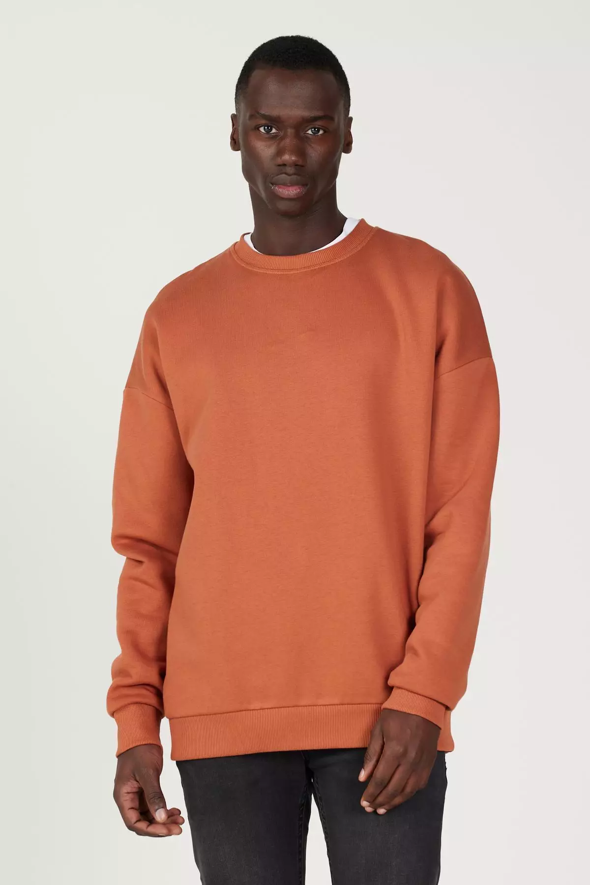 Mens oversized crew neck sweatshirt hotsell