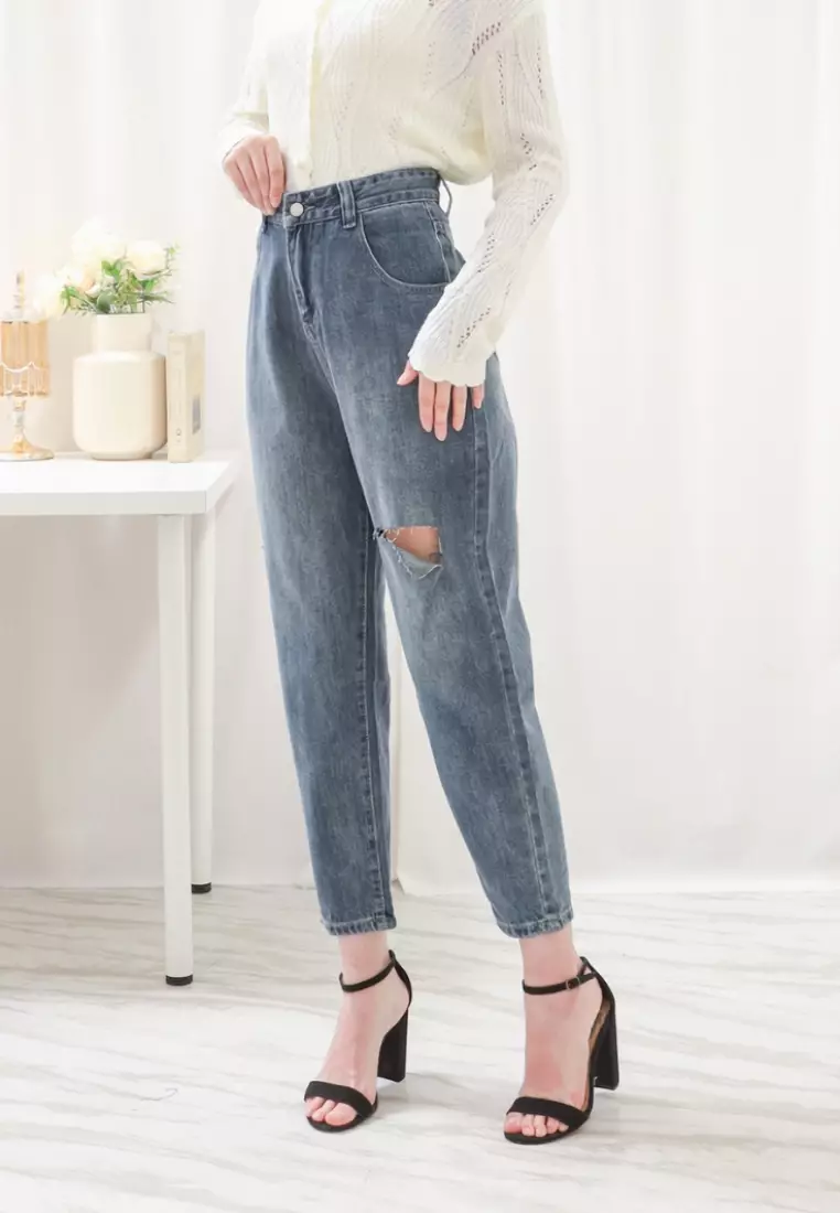 Seanna Ripped Jeans in Navy