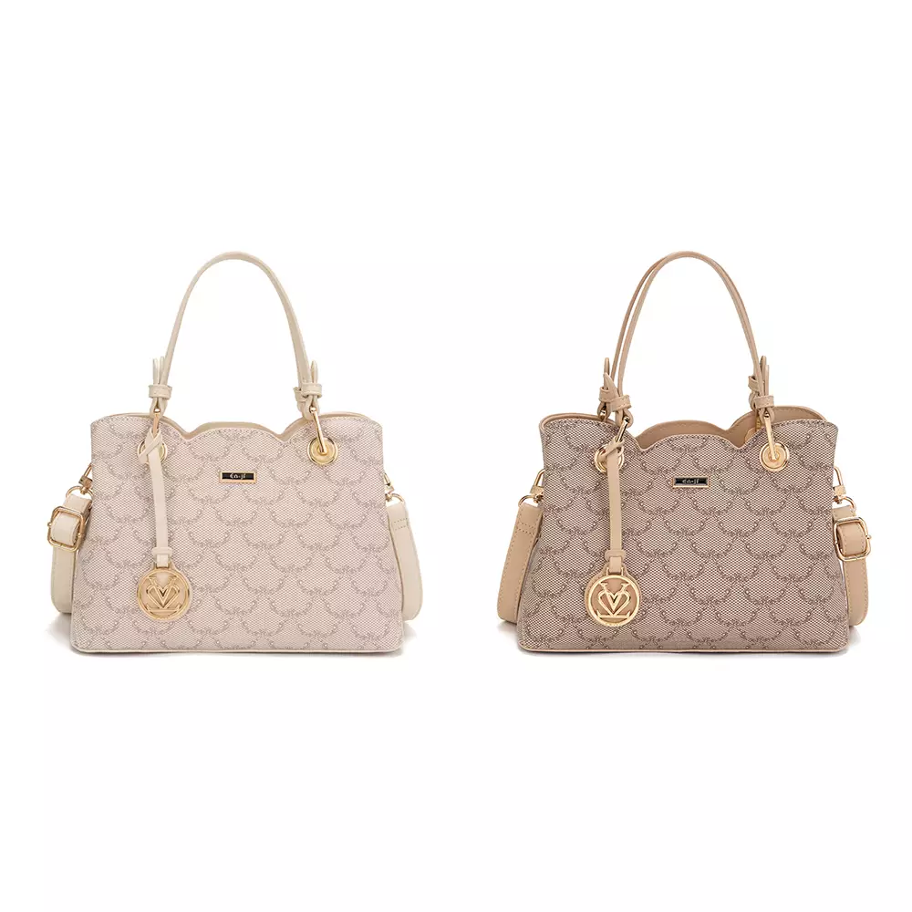 En-ji Gida Handbag Wanita Warna Cream
