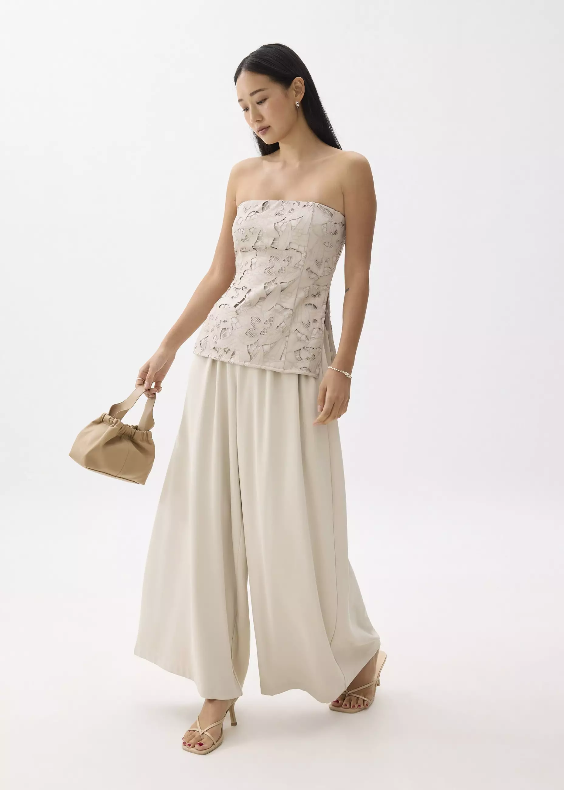 Atasan Wanita - BraFree by LB Vegan Leather Lace Tube Top