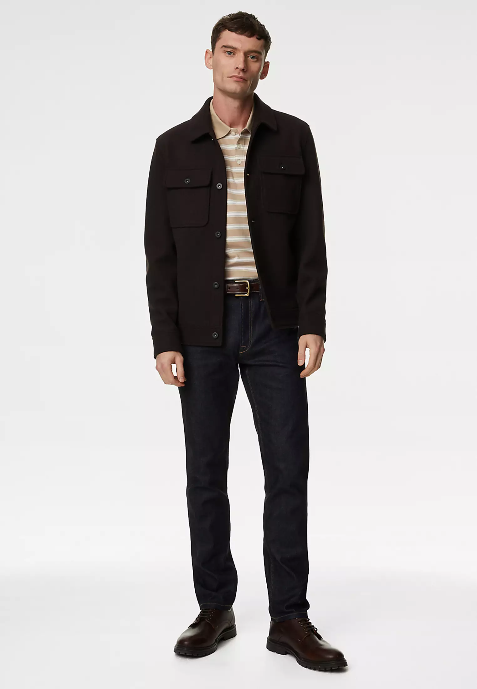 Pure Cotton Striped Polo Shirt