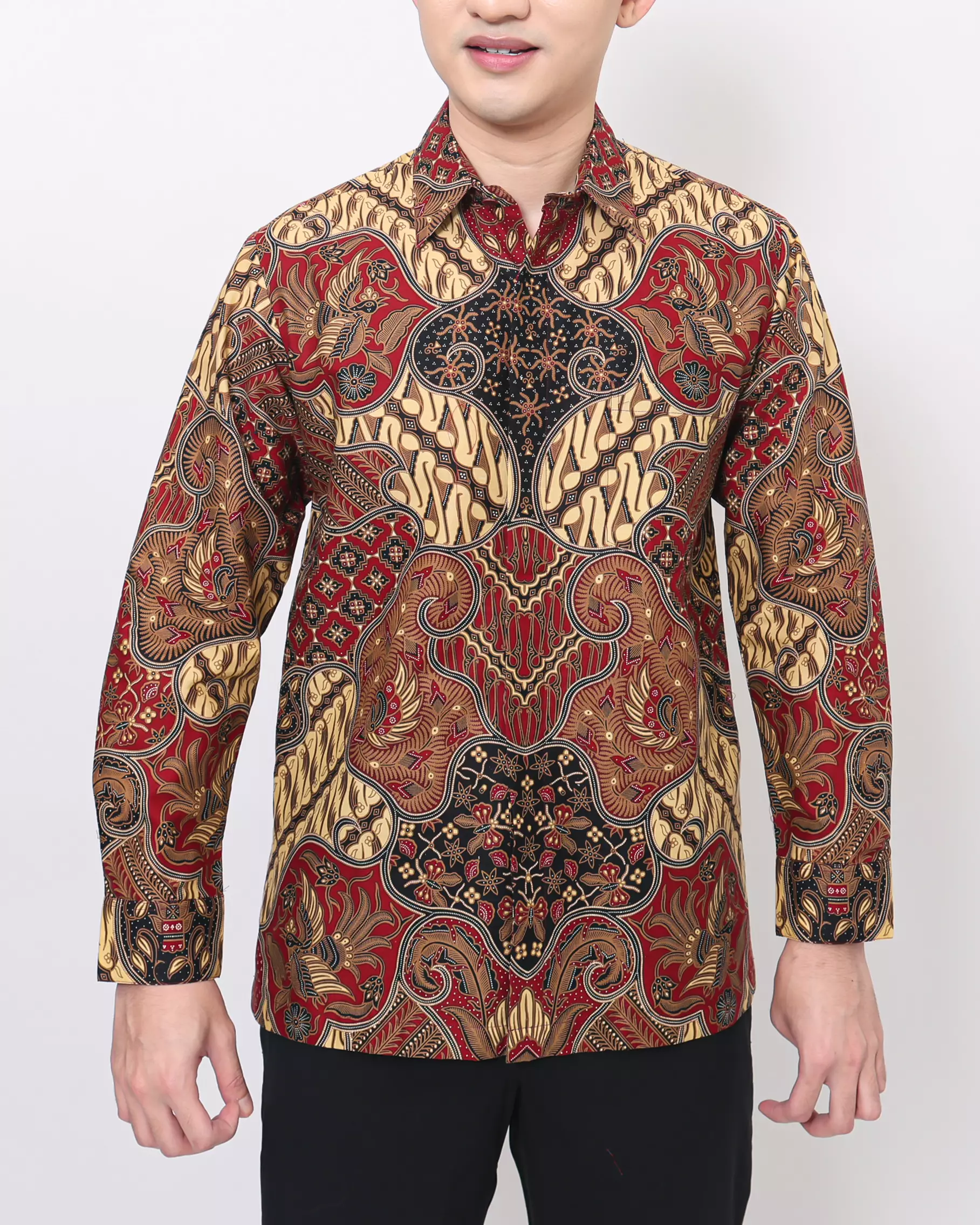 Kemeja Batik Lengan Panjang Motif Sekar Jagad Berseri