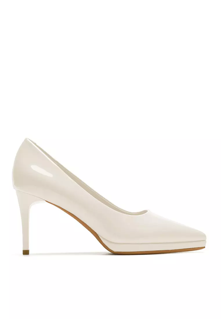 White patent hotsell pumps