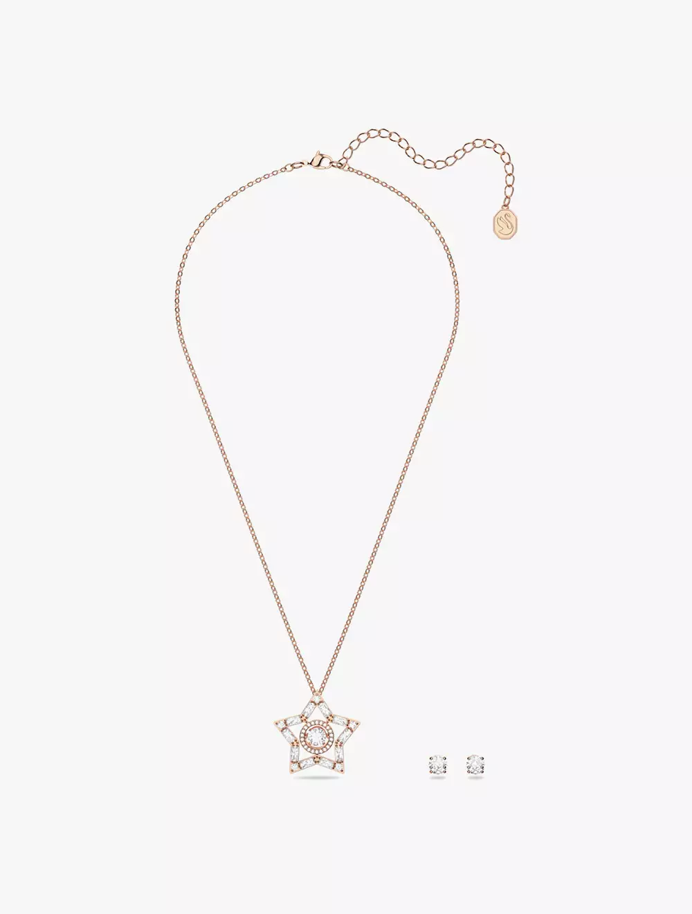 Stella Set, Star, White, Rose Gold-Tone Plated - White