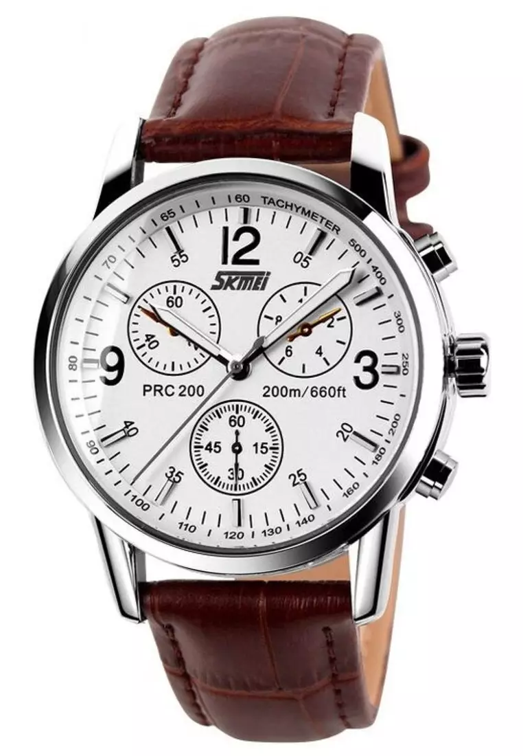 Jam Tangan Analog Pria Casual Waterproof Strap Material PU Leather MN41 ORIGINAL