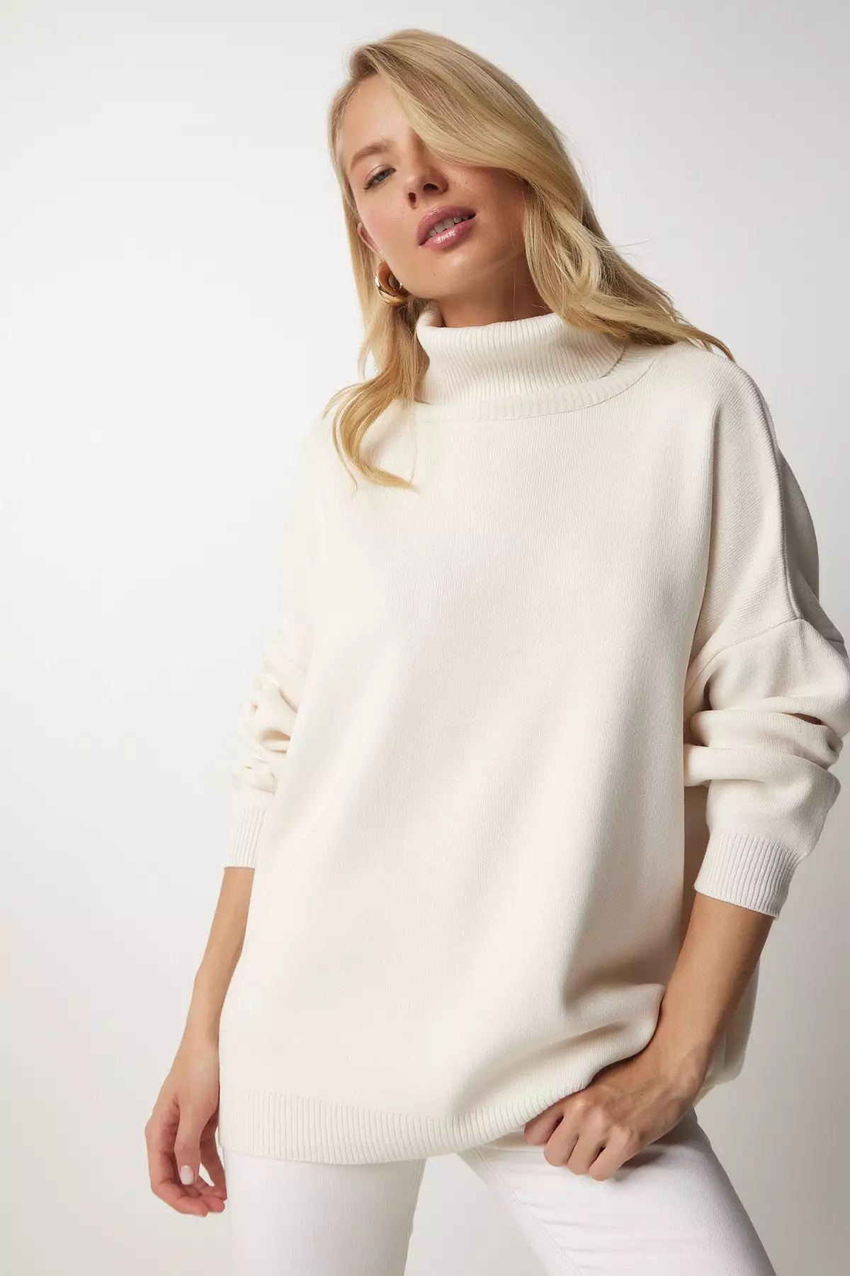 White oversized turtleneck sale