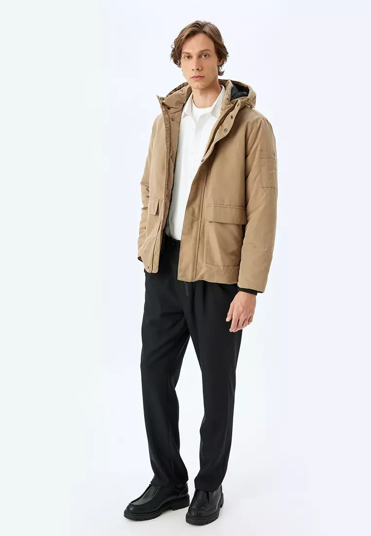 Zippered Slim Fit Hooded Jacket