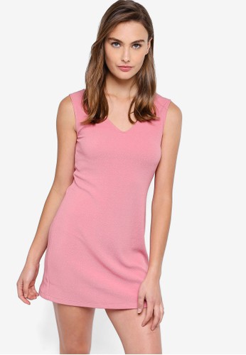Jual ZALORA BASICS Basic Back Insert Shift Dress Original ...