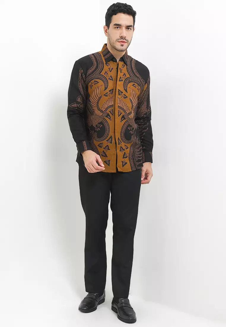 BATIK TALENTA EXCLUSIVE Lengan PANJANG slimfit DOBBY KYR 09 YELLOW