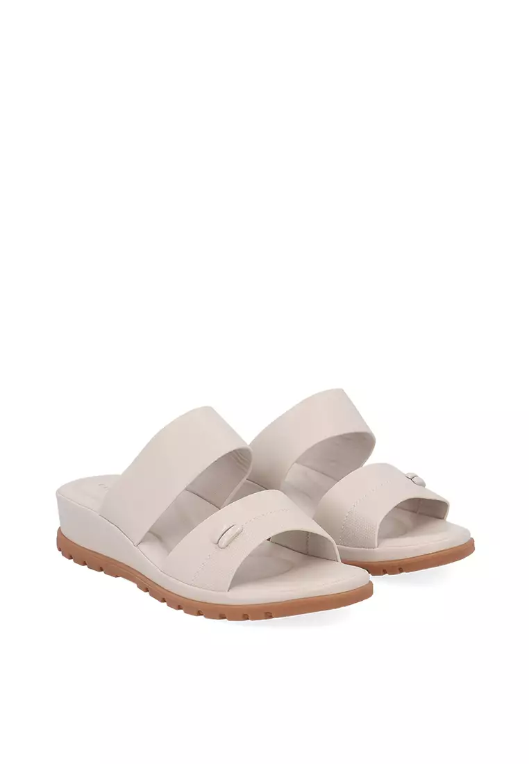Beige CR Lisa Double Strap Sandals