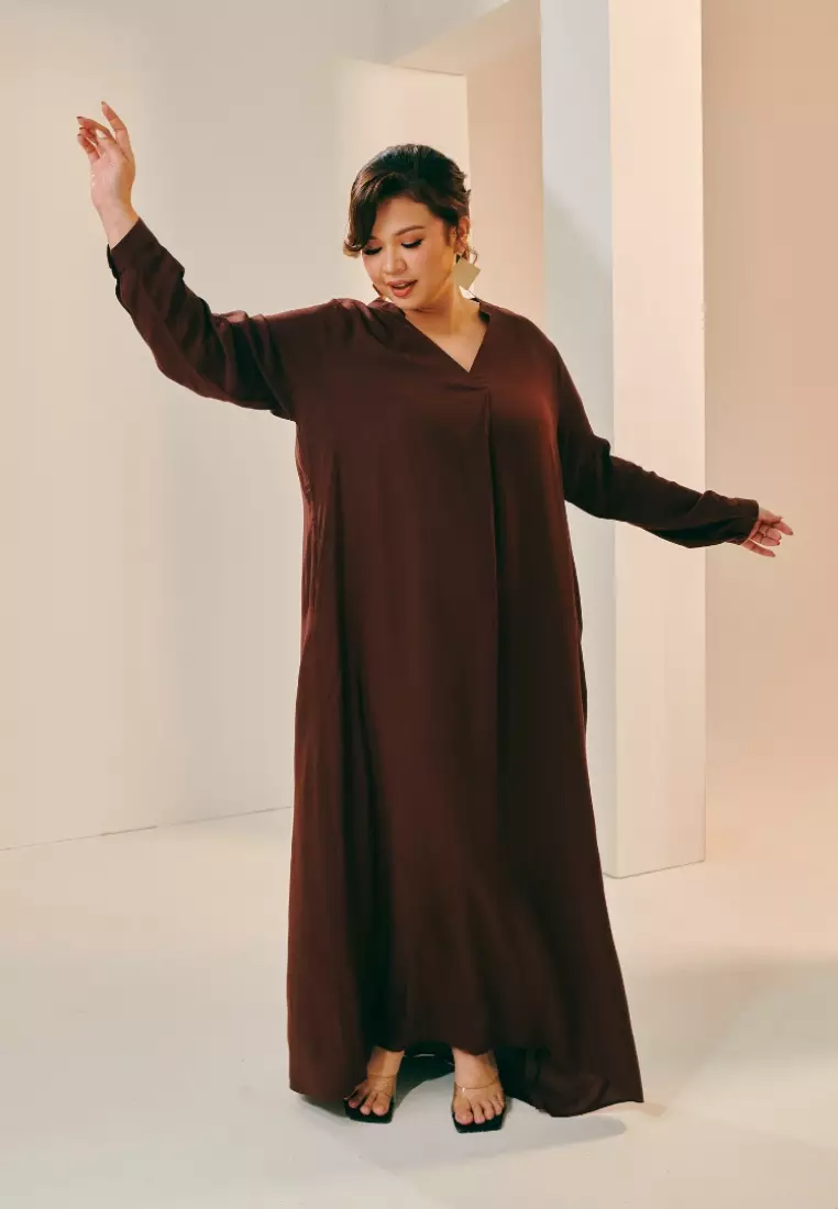 SELSAE Mandarin Collar Kaftan Dress