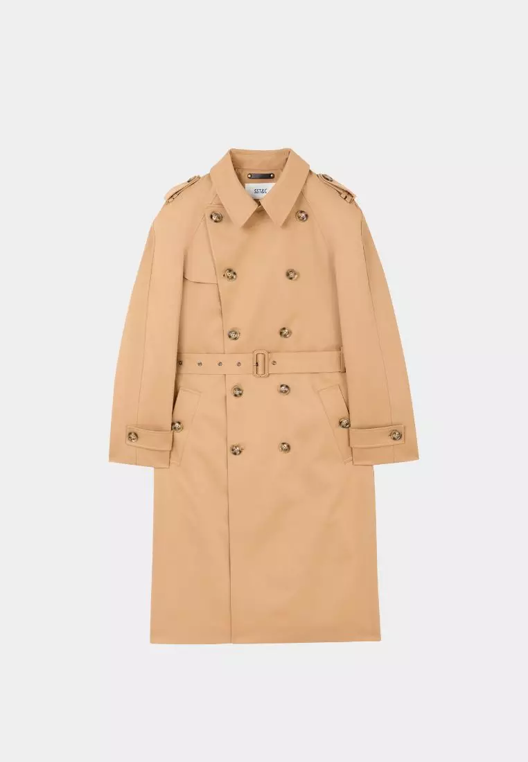 Khaki Double Breasted Trench Coat