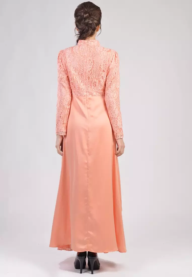Zetaa Gamis Brokat Satin