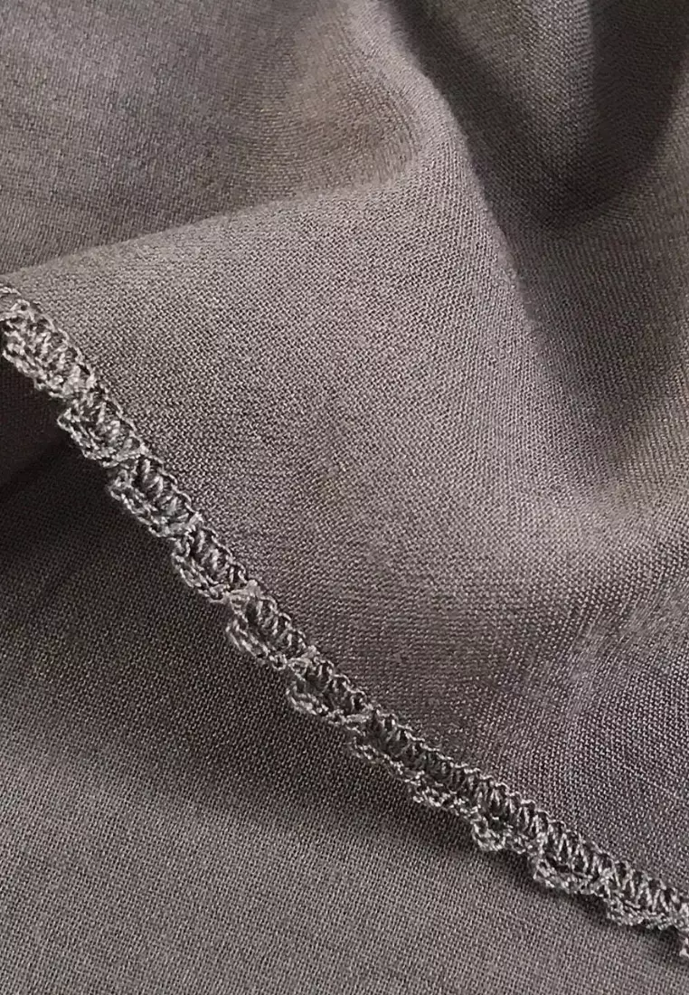 Embroidery Signature Shawl Dark Grey