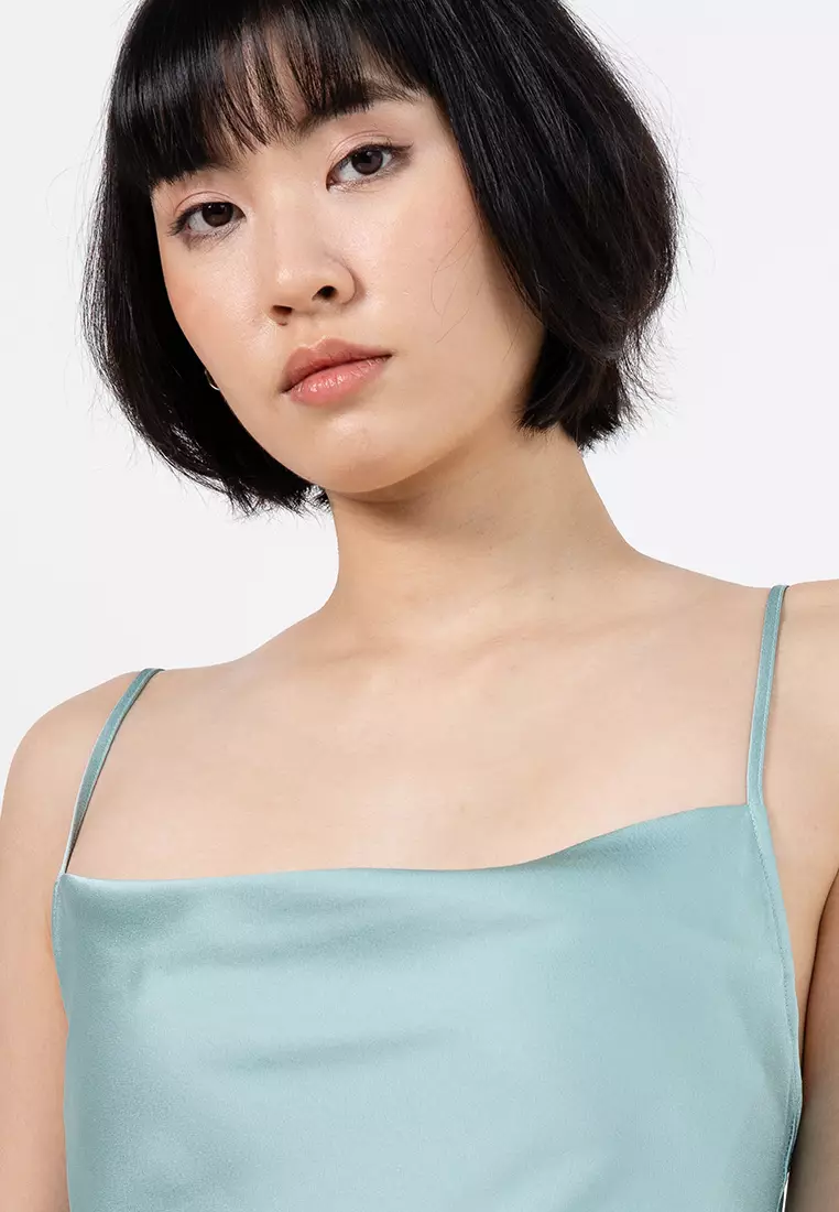 緞面吊帶連身中裙