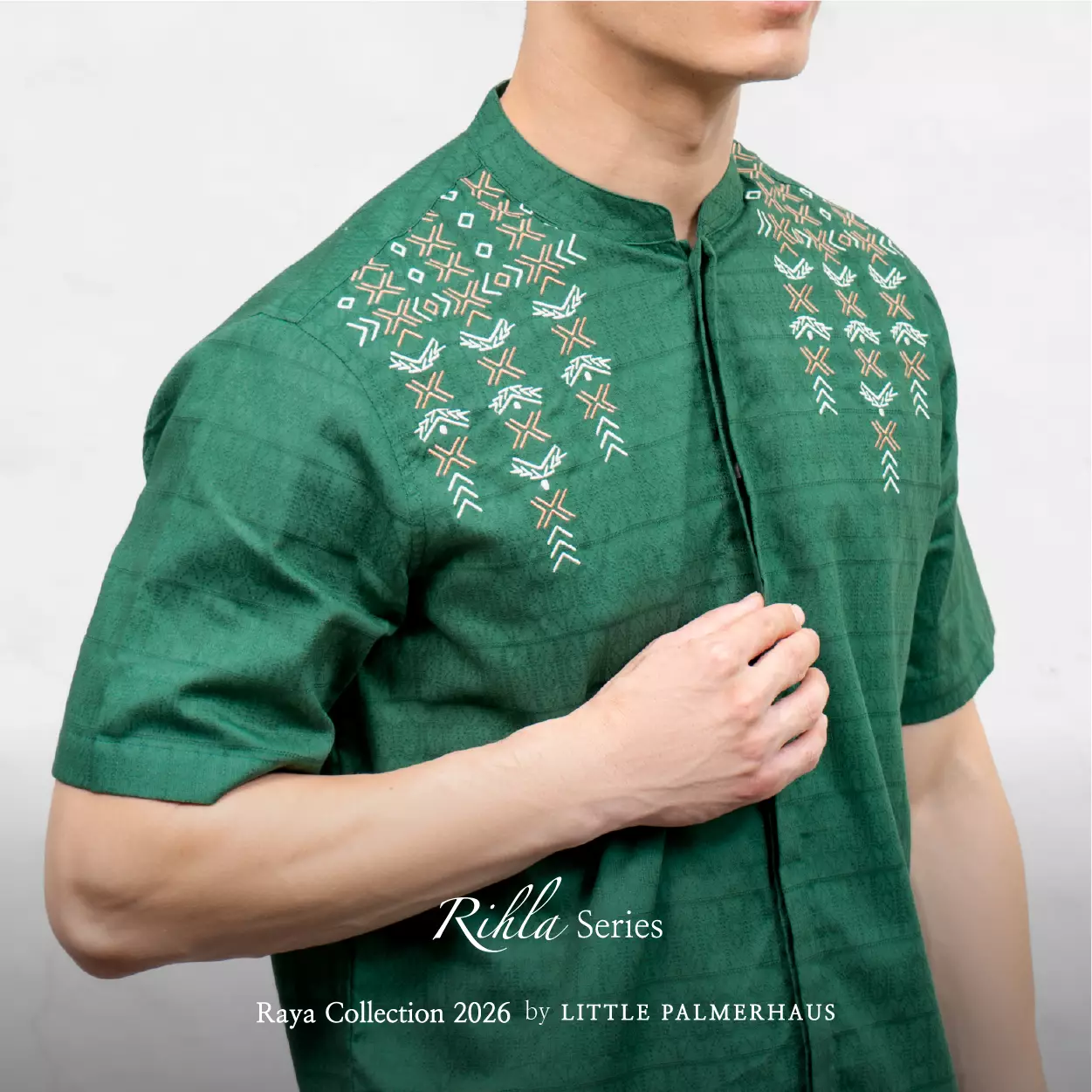 Little Palmerhaus - Baju Lebaran 2026 - Rihla Dad Koko Shirt (Baju Koko Pria Dewasa) Green