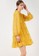 Saturday Club yellow Long Sleeves V-Neck Ruffle Tier Dress 8F2ADAAF86ACE2GS_4