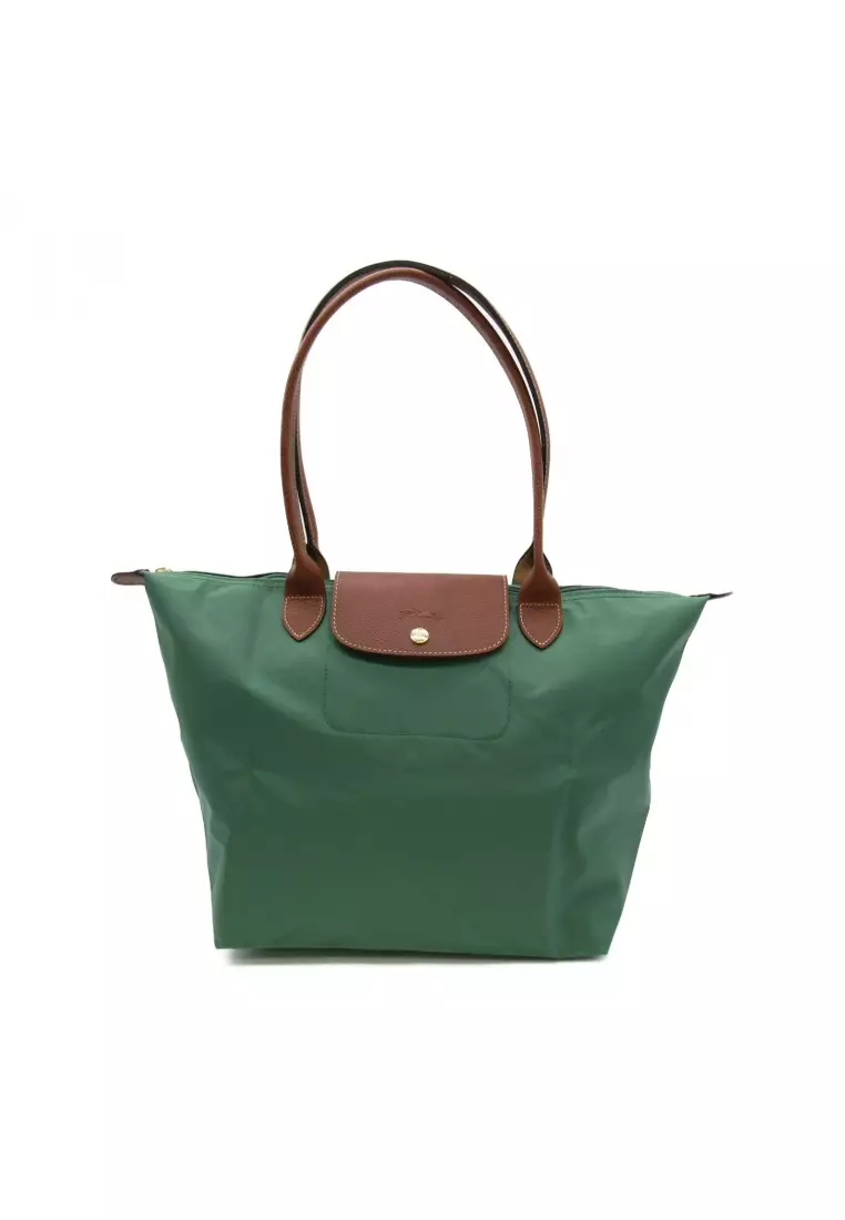 Long champ bag green best sale