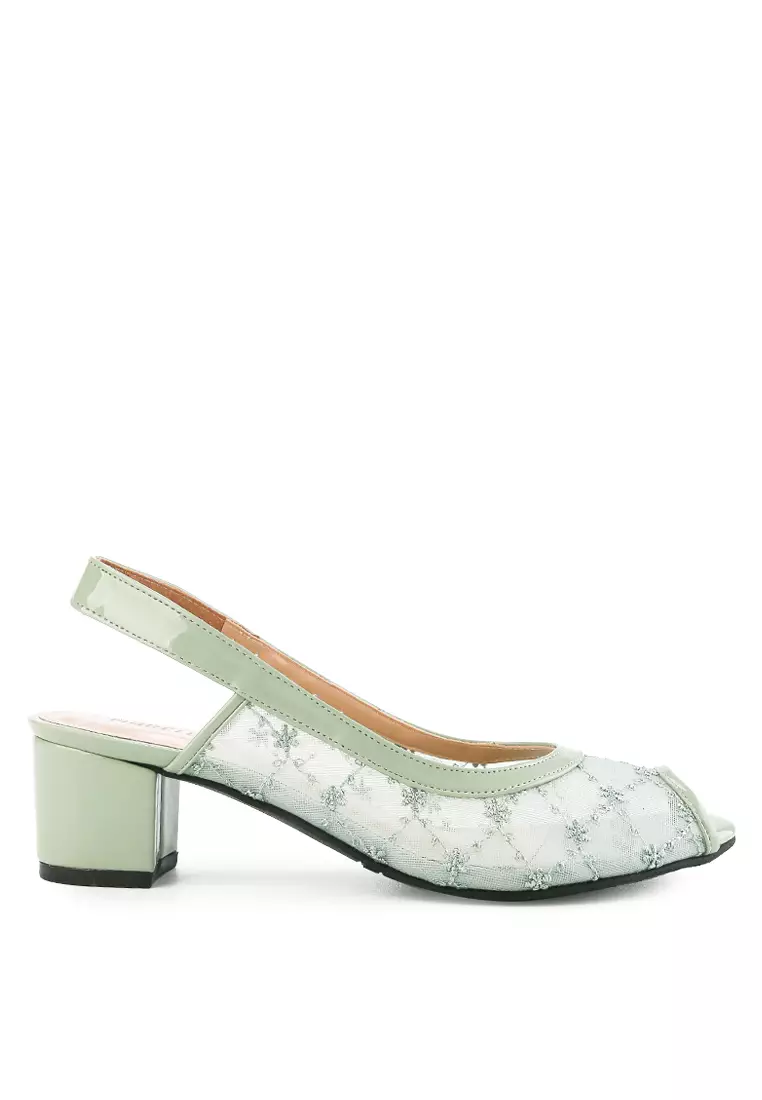 Sena Sepatu Sandal Mesh Wanita Hak 5 cm