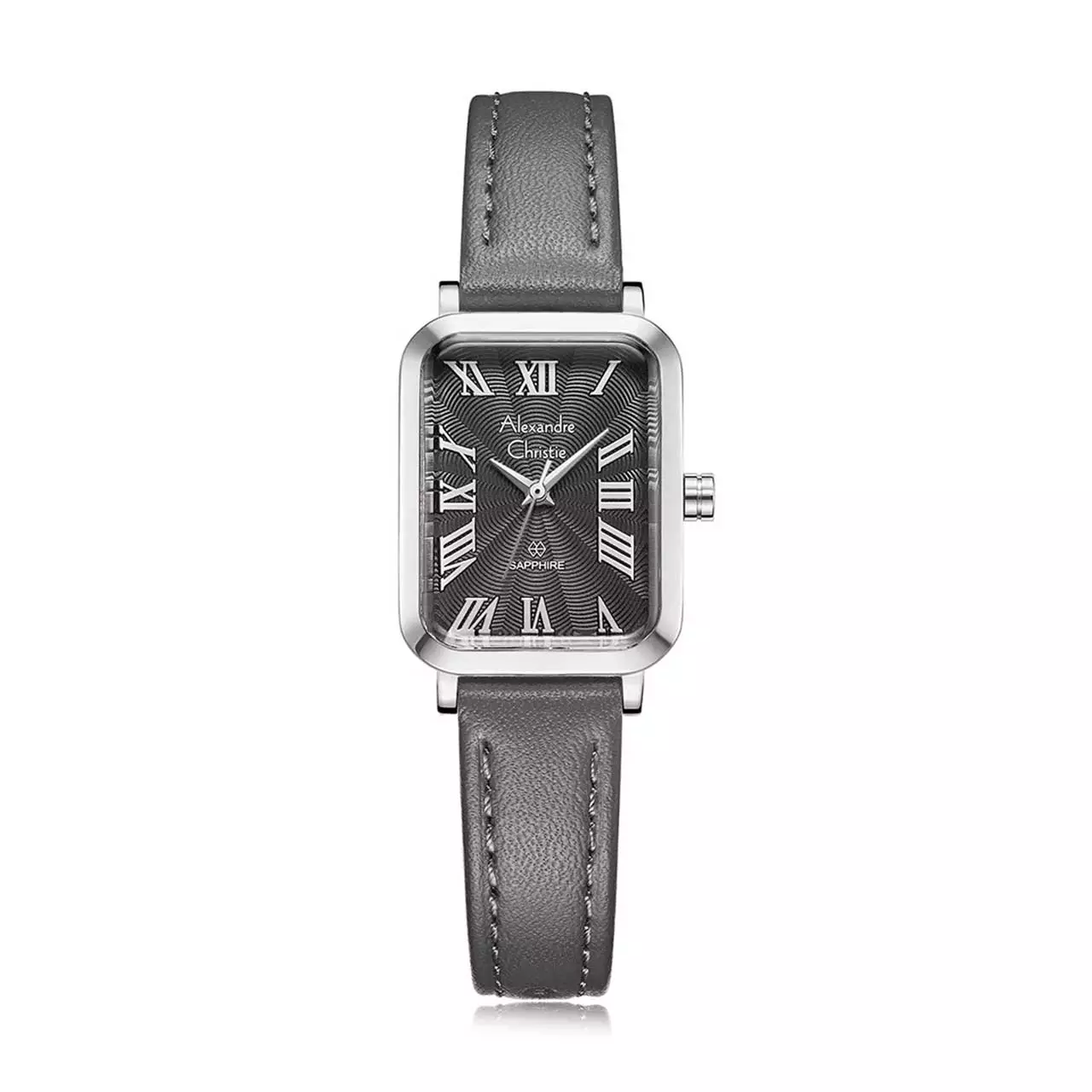 Alexandre Christie Jam Tangan Wanita - Grey Silver Black - Leather - 2B87 LHLSSDG