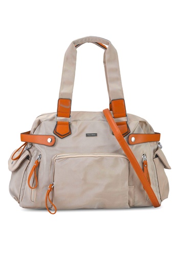 NUVEAU brown Premium Nylon Convertible Shoulder Bag 72A5AACCFA3248GS_1
